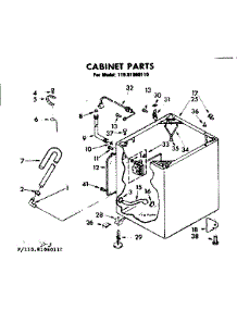 Cabinet Parts parts for Kenmore Washer 110.81060110 (11081060110, 110 81060110) from AppliancePartsPros.com