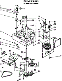 Drive Parts parts for Kenmore Washer 110.81060110 (11081060110, 110 81060110) from AppliancePartsPros.com