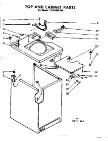 Top And Cabinet Parts parts for Kenmore Washer 110.81061100 (11081061100, 110 81061100) from AppliancePartsPros.com