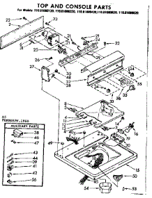 Top And Console Parts parts for Kenmore Washer 110.81080620 (11081080620, 110 81080620) from AppliancePartsPros.com