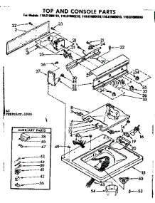 Top And Console Parts parts for Kenmore Washer 110.81080810 (11081080810, 110 81080810) from AppliancePartsPros.com