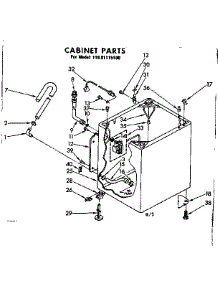 Cabinet Parts parts for Kenmore Washer 110.81115100 (11081115100, 110 81115100) from AppliancePartsPros.com