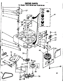 Drive Parts parts for Kenmore Washer 110.81155100 (11081155100, 110 81155100) from AppliancePartsPros.com