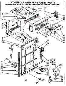 Controls And Rear Panel Parts parts for Kenmore Washer 110.81161100 (11081161100, 110 81161100) from AppliancePartsPros.com