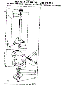 Brake And Drive Tube Parts parts for Kenmore Washer 110.81161600 (11081161600, 110 81161600) from AppliancePartsPros.com