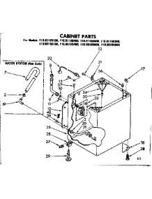 Cabinet Parts parts for Kenmore Washer 110.81165100 (11081165100, 110 81165100) from AppliancePartsPros.com