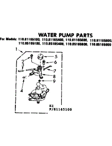 Water Pump Parts parts for Kenmore Washer 110.81165600 (11081165600, 110 81165600) from AppliancePartsPros.com