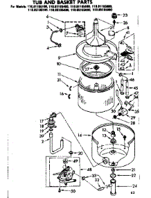 Tub And Basket Parts parts for Kenmore Washer 110.81165600 (11081165600, 110 81165600) from AppliancePartsPros.com