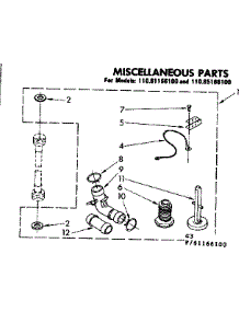 Miscellaneous Parts parts for Kenmore Washer 110.81166100 (11081166100, 110 81166100) from AppliancePartsPros.com