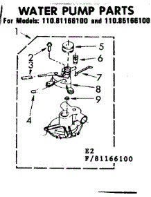 Water Pump Parts parts for Kenmore Washer 110.81166100 (11081166100, 110 81166100) from AppliancePartsPros.com
