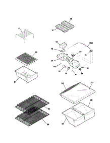Shelves parts for Kenmore Refrigerator 253.60894400 (25360894400, 253 60894400) from AppliancePartsPros.com