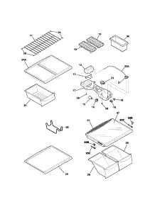 Shelves parts for Kenmore Refrigerator 253.61122102 (25361122102, 253 61122102) from AppliancePartsPros.com