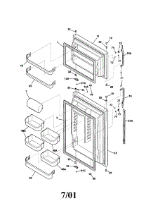 Door parts for Kenmore Refrigerator 253.61124101 (25361124101, 253 61124101) from AppliancePartsPros.com