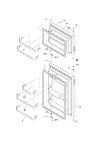 Door parts for Kenmore Refrigerator 253.61502401 (25361502401, 253 61502401) from AppliancePartsPros.com