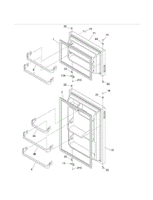 Door parts for Kenmore Refrigerator 253.61507402 (25361507402, 253 61507402) from AppliancePartsPros.com