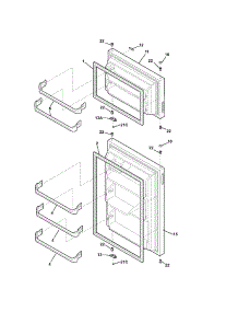 Door parts for Kenmore Refrigerator 253.61704400 (25361704400, 253 61704400) from AppliancePartsPros.com