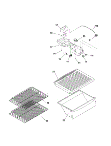 Shelves parts for Kenmore Refrigerator 253.61704405 (25361704405, 253 61704405) from AppliancePartsPros.com