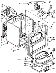 Cabinet Parts parts for Kenmore Dryer 110.86683600 (11086683600, 110 86683600) from AppliancePartsPros.com
