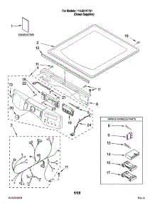Top And Console Parts parts for Kenmore Dryer 110.86747701 (11086747701, 110 86747701) from AppliancePartsPros.com