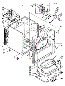 Cabinet Parts parts for Kenmore Dryer 110.86873600 (11086873600, 110 86873600) from AppliancePartsPros.com