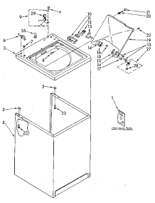 Top And Cabinet parts for Kenmore Washer 110.91121100 (11091121100, 110 91121100) from AppliancePartsPros.com