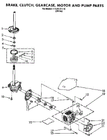 Brake, Clutch, Gearcase, Motor And Pump parts for Kenmore Washer 110.91121110 (11091121110, 110 91121110) from AppliancePartsPros.com