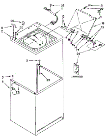 Top And Cabinet parts for Kenmore Washer 110.91250100 (11091250100, 110 91250100) from AppliancePartsPros.com