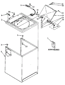 Top And Cabinet parts for Kenmore Washer 110.91263100 (11091263100, 110 91263100) from AppliancePartsPros.com