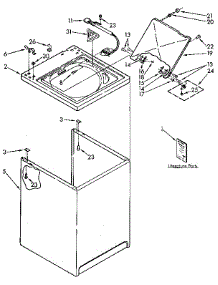 Top And Cabinet parts for Kenmore Washer 110.91264600 (11091264600, 110 91264600) from AppliancePartsPros.com