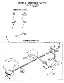 Wiring Harness parts for Kenmore Washer 110.91310100 (11091310100, 110 91310100) from AppliancePartsPros.com
