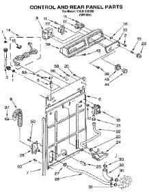Control And Rear Panel parts for Kenmore Washer 110.91310100 (11091310100, 110 91310100) from AppliancePartsPros.com