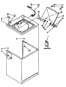 Top And Cabinet parts for Kenmore Washer 110.91510110 (11091510110, 110 91510110) from AppliancePartsPros.com