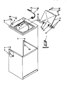 Top And Cabinet parts for Kenmore Washer 110.91511110 (11091511110, 110 91511110) from AppliancePartsPros.com