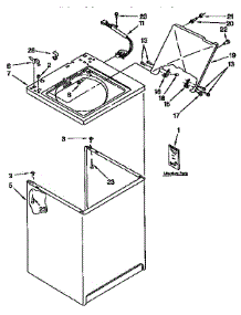 Top And Cabinet parts for Kenmore Washer 110.91512200 (11091512200, 110 91512200) from AppliancePartsPros.com
