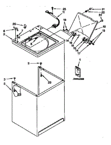 Top And Cabinet Parts parts for Kenmore Washer 110.91520100 (11091520100, 110 91520100) from AppliancePartsPros.com