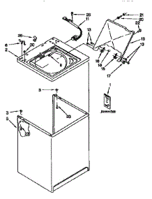 Top And Cabinet parts for Kenmore Washer 110.91521200 (11091521200, 110 91521200) from AppliancePartsPros.com