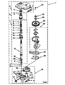 Gearcase Parts parts for Kenmore Washer 110.91551200 (11091551200, 110 91551200) from AppliancePartsPros.com