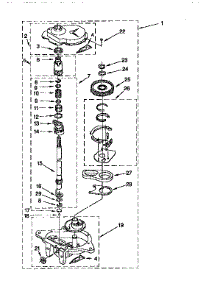 Gearcase parts for Kenmore Washer 110.91551210 (11091551210, 110 91551210) from AppliancePartsPros.com