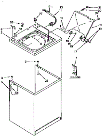 Top And Cabinet parts for Kenmore Washer 110.91552200 (11091552200, 110 91552200) from AppliancePartsPros.com
