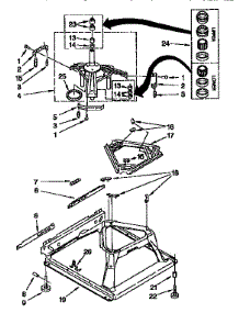 Machine Base parts for Kenmore Washer 110.91554200 (11091554200, 110 91554200) from AppliancePartsPros.com