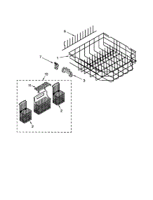 Lower Rack parts for Kenmore Dishwasher 665.13833K600 (66513833K600, 665 13833K600) from AppliancePartsPros.com