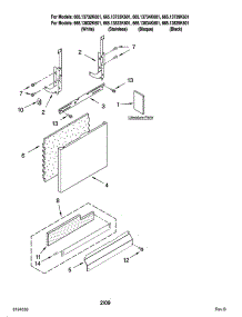 Door And Panel Parts parts for Kenmore Dishwasher 665.13834K601 (66513834K601, 665 13834K601) from AppliancePartsPros.com