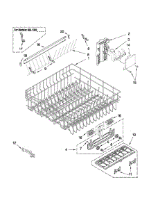 Upper Rack And Track Parts parts for Kenmore Dishwasher 665.13834K603 (66513834K603, 665 13834K603) from AppliancePartsPros.com