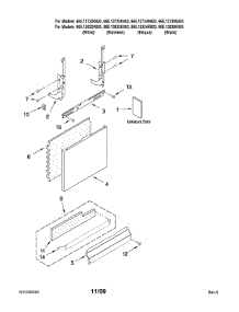 Door And Panel Parts parts for Kenmore Dishwasher 665.13834K603 (66513834K603, 665 13834K603) from AppliancePartsPros.com