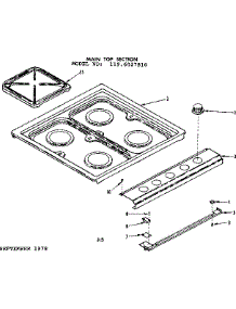 Main Top Section parts for Kenmore Range 119.6027810 (1196027810, 119 6027810) from AppliancePartsPros.com