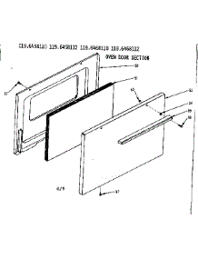 Oven Door Section parts for Kenmore Range 119.6468110 (1196468110, 119 6468110) from AppliancePartsPros.com