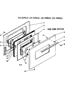 Oven Door Section parts for Kenmore Range 119.6488110 (1196488110, 119 6488110) from AppliancePartsPros.com