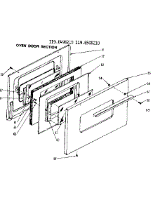 Oven Door Section parts for Kenmore Range 119.6508210 (1196508210, 119 6508210) from AppliancePartsPros.com
