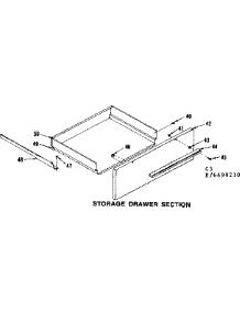 Storage Drawer Section parts for Kenmore Range 119.6508210 (1196508210, 119 6508210) from AppliancePartsPros.com