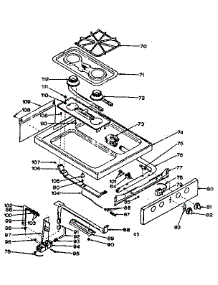Top And Burner Sections parts for Kenmore Range 119.7027340 (1197027340, 119 7027340) from AppliancePartsPros.com